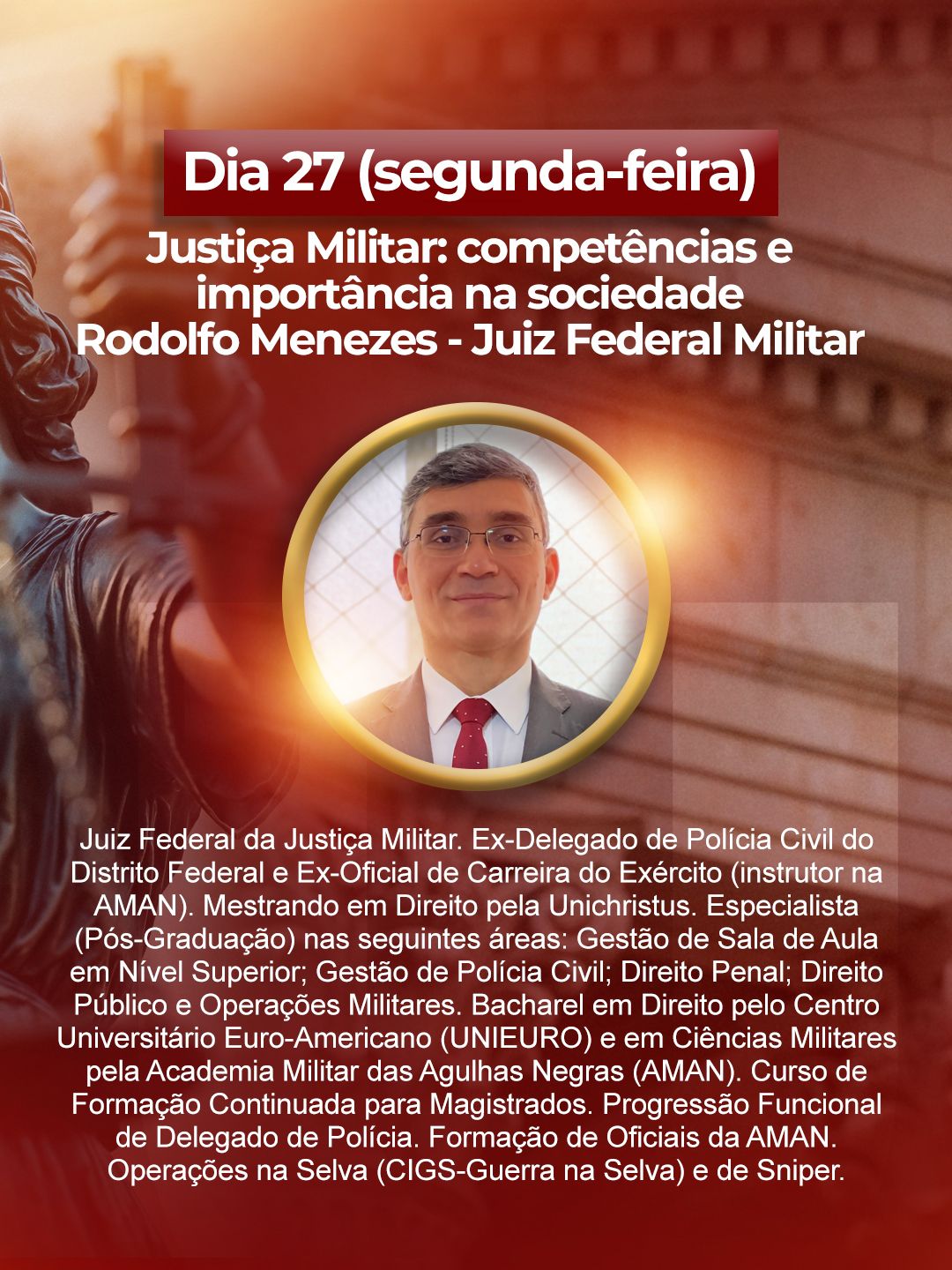 Semana do Direito - Justiça Militar: competências e importância na sociedade